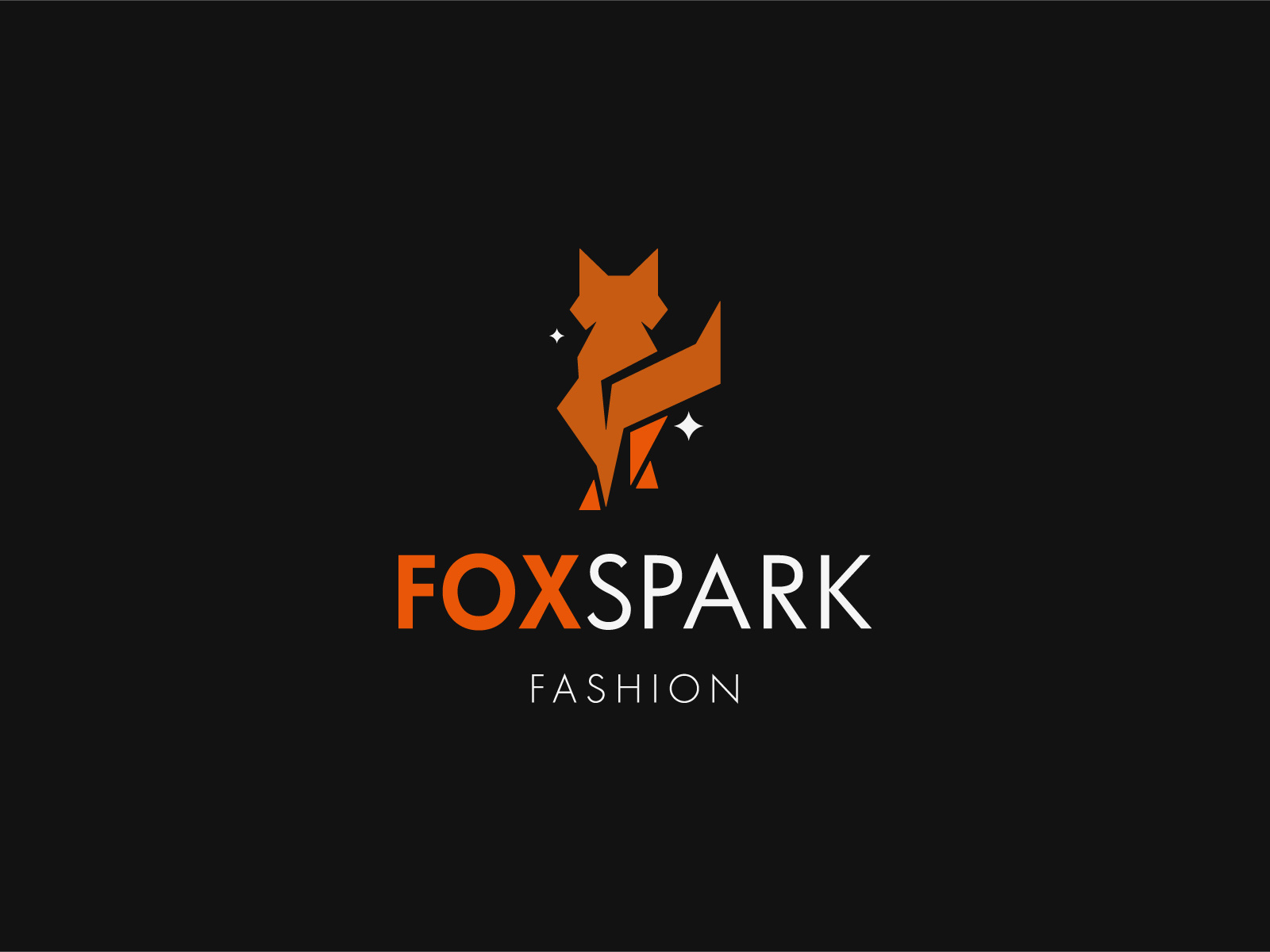 Foxspark Fashion Logo Design — Bold Geometric Fox with Spark bold logo brand identity branding creative logo fashion brand logo fashion branding fashion logo fashion style fox logo geometric fox geometric logo identity logo logo design logodesigner logos logotype mens clothing brand mens fashion modern logo