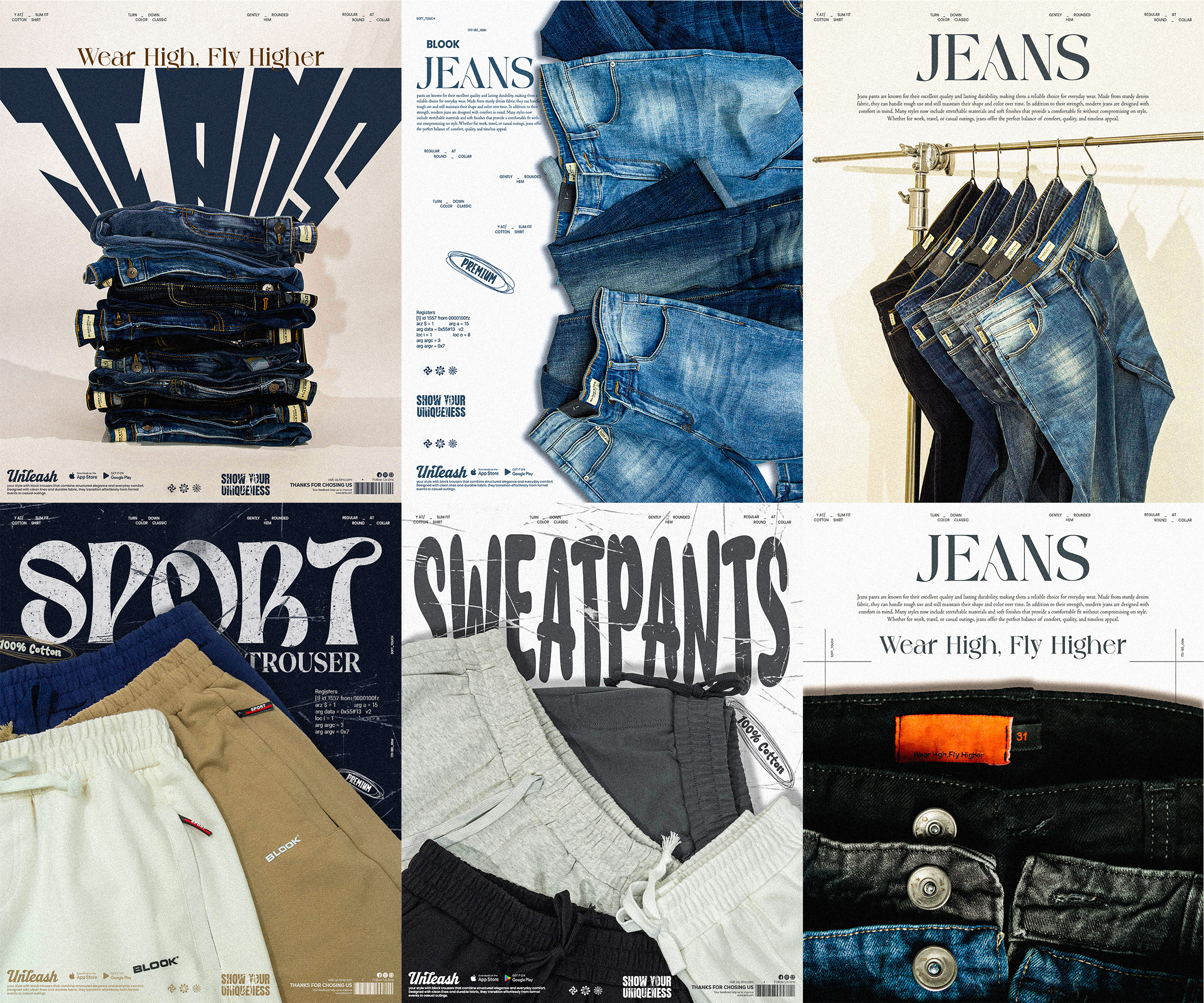 Social Media Post Design For Clothing Brand adobe illustrator branding business cloth creative design designer fashion graphic design illustration jeans pants poster social media post visual