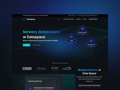 Dark, Minimal, Powerful – Website for a Data Center darkmode minimal parallax techwebsite ui ux webdesign