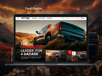 Ford Raptor - Concept Landing Page car concept dacade design ford ford raptor leader mobile app mobileui raptor ui web website