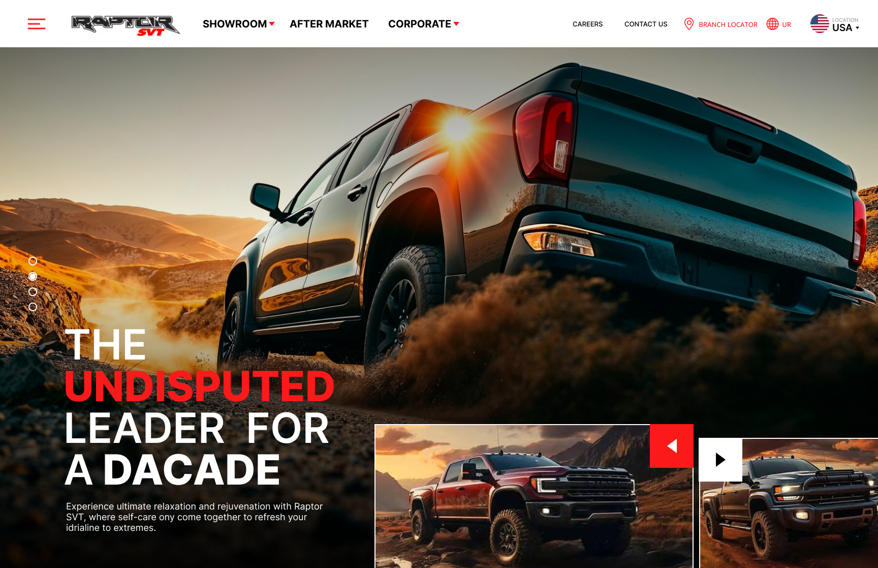 Ford Raptor - Concept Landing Page by Syed Ali Hussain Rizvi on Dribbble