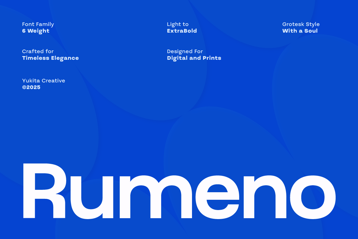 Rumeno – Clean Grotesk Sans Serif Font Family