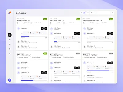 Tech-Powered Dashboard for Actors Seeking Representation agent cards career tool dashboard interface list networking platform product real time tracking service startup talent marketplace talent search talent tech ui ux web app