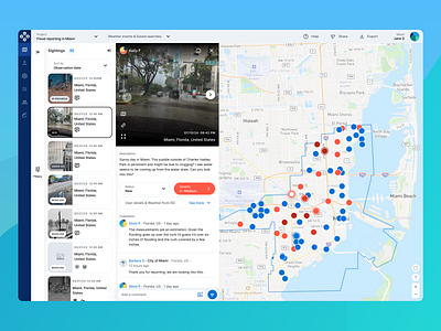 ISeeChange Insights Dashboard climate climate resilience dashboard dashboard design government interface internal platform iseechange map ui miami responsive startup sustainability ui ux web app