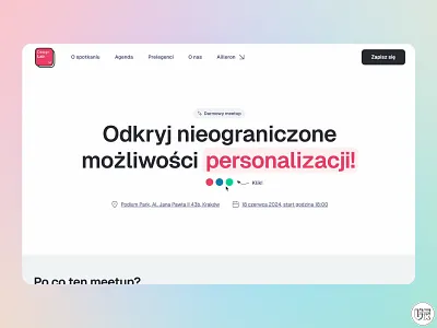 Meetup landing page ailleron banking design fintech graphic design ui ux webdesign