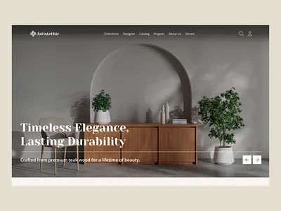 Furniture Website Design | Jatitesthic animation chair craft decor desk furnish furniture graphic design home interior landing page teak wood ui ux website wood wooden