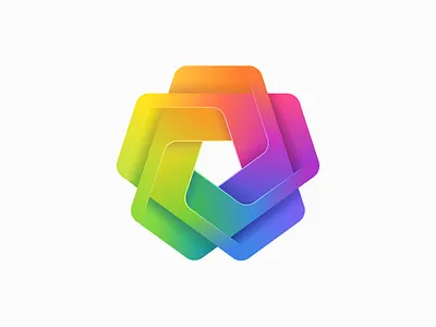 Pentagon Logo branding colorful logo mark penrose triangle pentagon pentagram rainbow vector