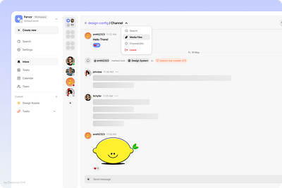 Workspace - design app crm dashboard design desktop discord product design system ui