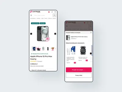 Smart Cross-Sell UI in the Mobile Add to Cart Pop-up crosssell ecommerce minimaldesign mobileui mobileux productpage ui uidesign uxdesign
