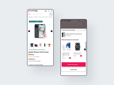 Smart Cross-Sell UI in the Mobile Add to Cart Pop-up crosssell ecommerce minimaldesign mobileui mobileux productpage ui uidesign uxdesign