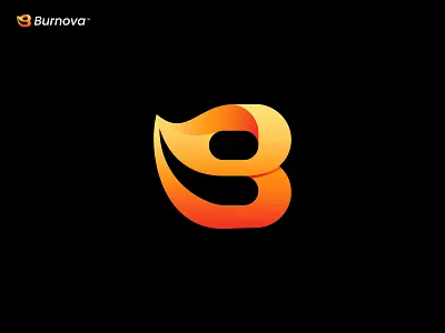 Burnova Modern Logo: Letter B Monogram Logo with Fire Symbol ai logo app logo beauty logo brand identity branding creative logo energy and innovation fire logo fitness brand logo graphic design lettermark b logo logo logo design logodesigner logomark logos logotype minimal logo tech logo