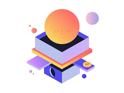 Metaphorical Illustration for Leela The Queen app abstract app brand branding character character illustration design editorial illustration game illustration illustrator isometric illustration isometry leela minimal product sun ui vector