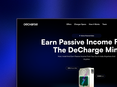 DeCharge Mini EV- Landing Page app decharge defi ev ev charger ev charging india landingpage mini ev redesign ui web3 website