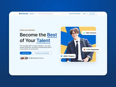 Landing Page Revamp — karier.mu Talent Development Platform branding design ui ux website