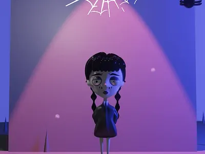 Wednesday Movie 3d Model Character 3d 3dart 3dblender 3dstylized animation branding cgi character characterart darkaesthetic femalecharacter goticart graphic design logo modeling motion graphics netflixwednesday ui wednesdayaddams