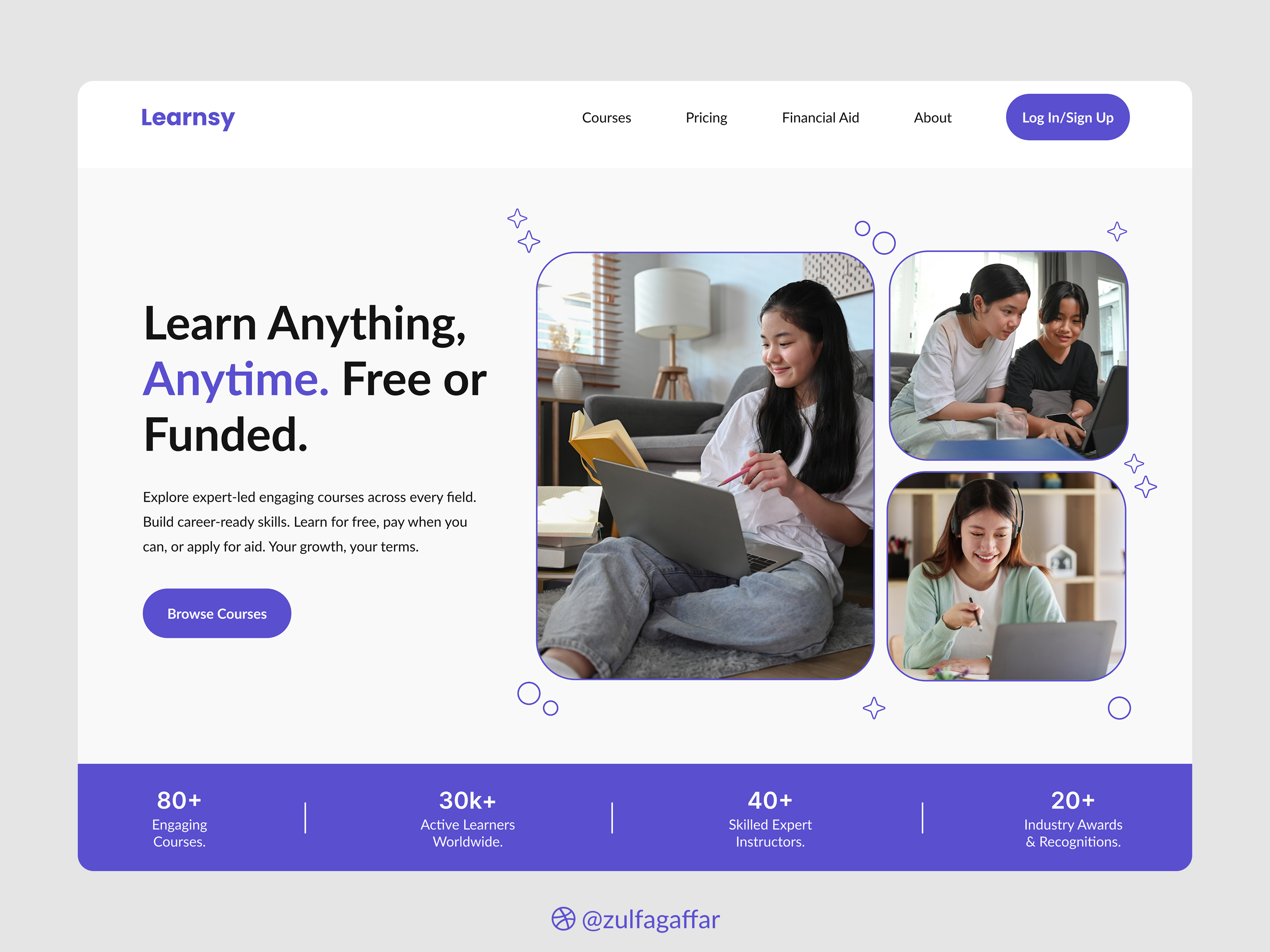 Hero Section Of A Learning Platform Landing Page landingpageherodesign learningplatfromherosection minimal ui uidesign uiux webdesign
