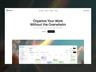Hero section – Project Management Tool framer framer design framer designer framer website hero section landing page ui ux uxui web design webdesign website website design