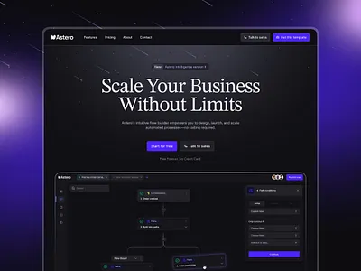 Astero - SaaS Website figma framer landing page no code saas saas website startup web design
