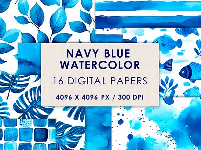Navy Blue Watercolor Seamless Digital Papers background blue dark digital navy paper pattern png seamless wallpaper watercolor