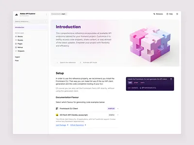 API Explorer Documentation api cli code developer documentation hero navigation sidebar snippet