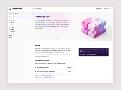 API Explorer Documentation api cli code developer documentation hero navigation sidebar snippet
