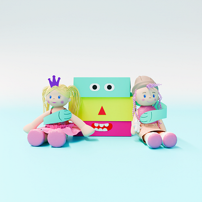 Toys and Gift box. 3d blender branding cycle design graphic design illustration motion graphics render