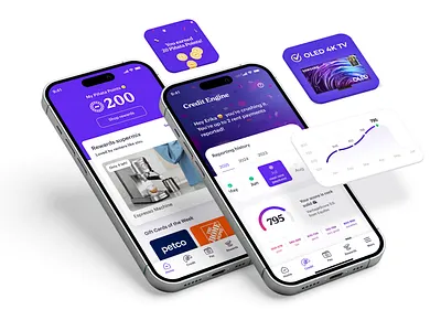 Credit & Rewards App appdesign creditapp dataviz dribbble figma fintech mobileapp productdesign rewardprogram uxdesign visualdesign