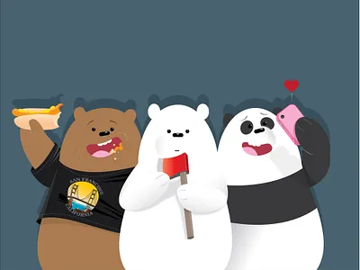 "We Bare Bears" - Just a illustration. adobe adobe illustrator bears character ill illustration vector webarebears