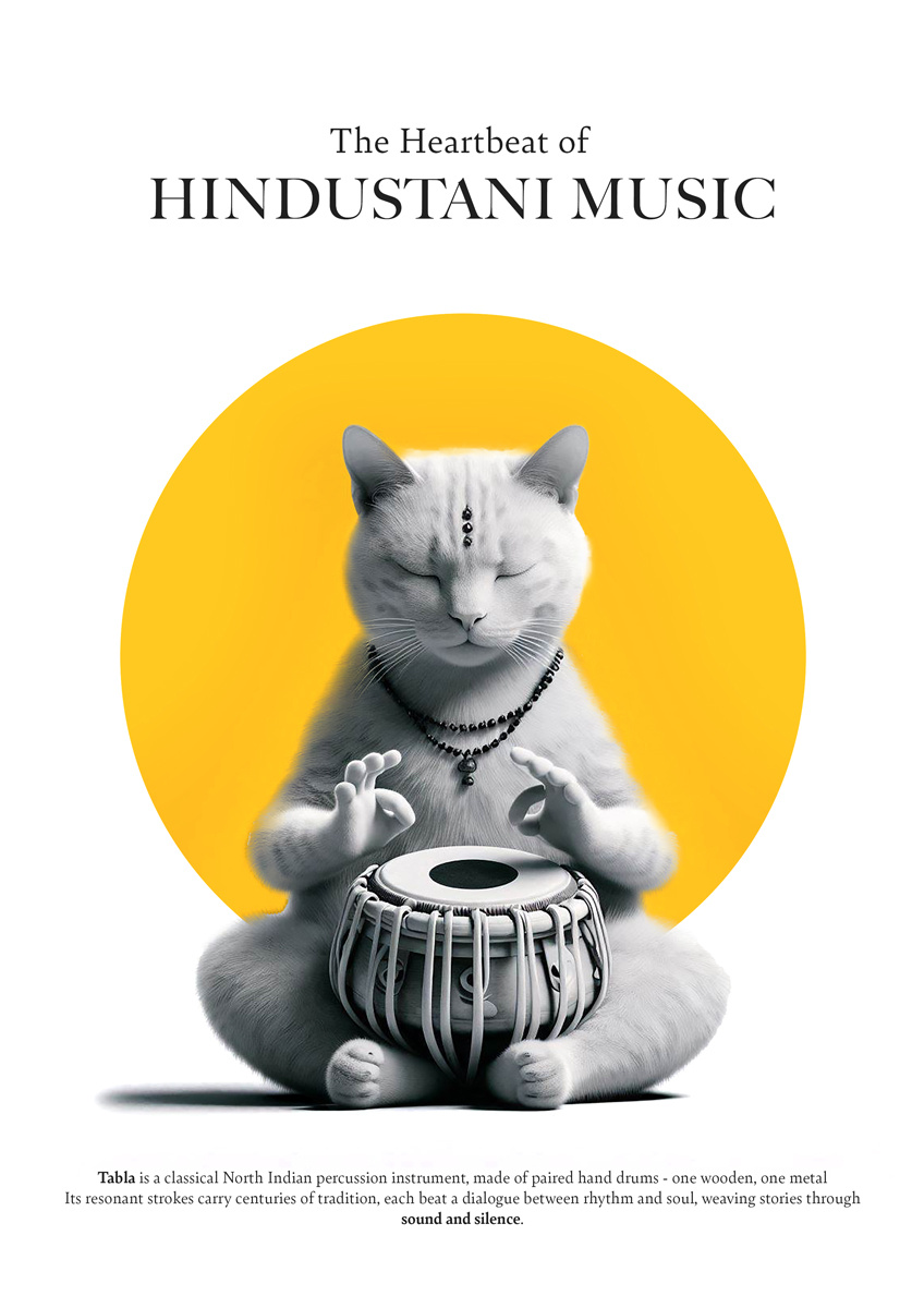 Ai Raga ai art ai generated ai x culture concept art digital art experimental design fusion generative ai indian music music poster poster design traditional meets tech visual design