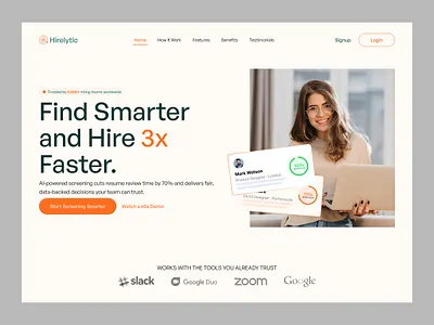 Hirelytics - Hero Banner Design design illustration saas saas design uxui web