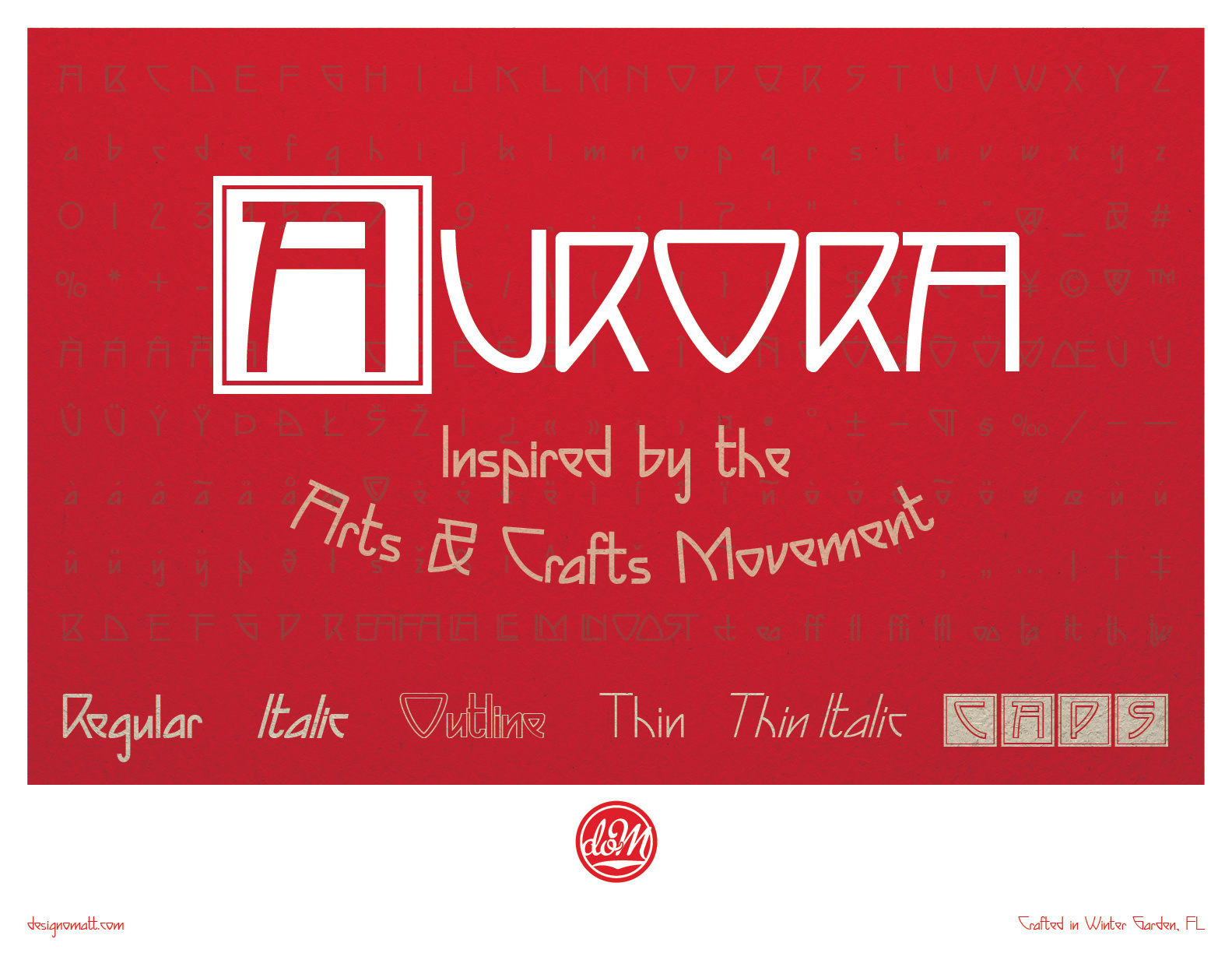 Aurora Family decorative faces family font type typography weights