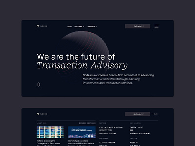 Nodes Advisors - Homepage branding web design webflow
