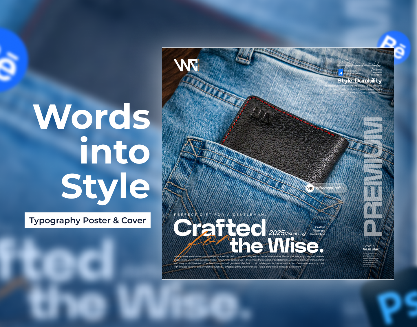 Modern Typography Visuals - Wisemancraft creative design design facebook post design fashion poster graphic design leather brand poster man fashion brand modern design modern facebok poster design modern poster design modern typography poster poster design text based poster design typography typography poster