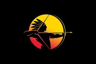 Native American Archer Logo branding design graphic design logo vector