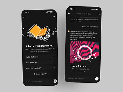 Forecast Assistant ai chatbotdesign chatui dailymotivation darktheme forecastapp mobileapp uxdesign