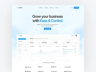 Business Management SaaS Website clean management minimalist productivity project management real estate responsive saas saas landing page saas website tech web design website design