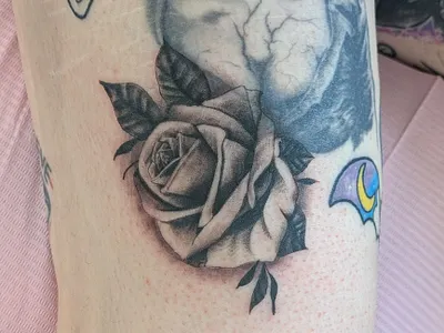 Realism Rose. blackandgrey realistic realisticrose rose rosetattoo tattoo uktattoo wirraltattoo