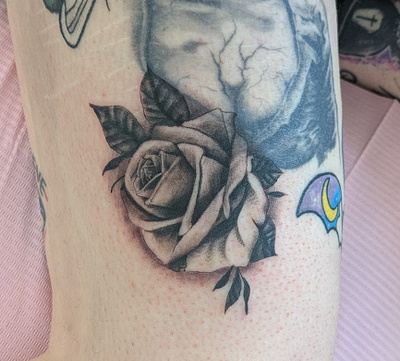 Realism Rose. blackandgrey realistic realisticrose rose rosetattoo tattoo uktattoo wirraltattoo