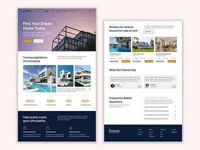 Real Estate Website blue website figma design home page landing page modern website real estate real estate ui real estate website responsive design ui ui design uxui web yellow buttons