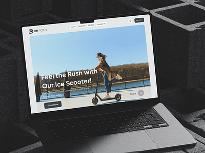 Smart Ice Scooter | landing page design design ice scooter landing page design scooter landing page smart scooter website