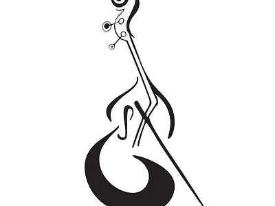 Logo for a Jazz School abstract instrument adobe illustrator black and white logo branding cello icon classical music elegant branding line art logo design minimalist logo music logo musical identity musician brand vector illustration violin logo