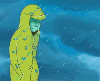 Walk In The Rain Illustration art digital illustration rain seattle