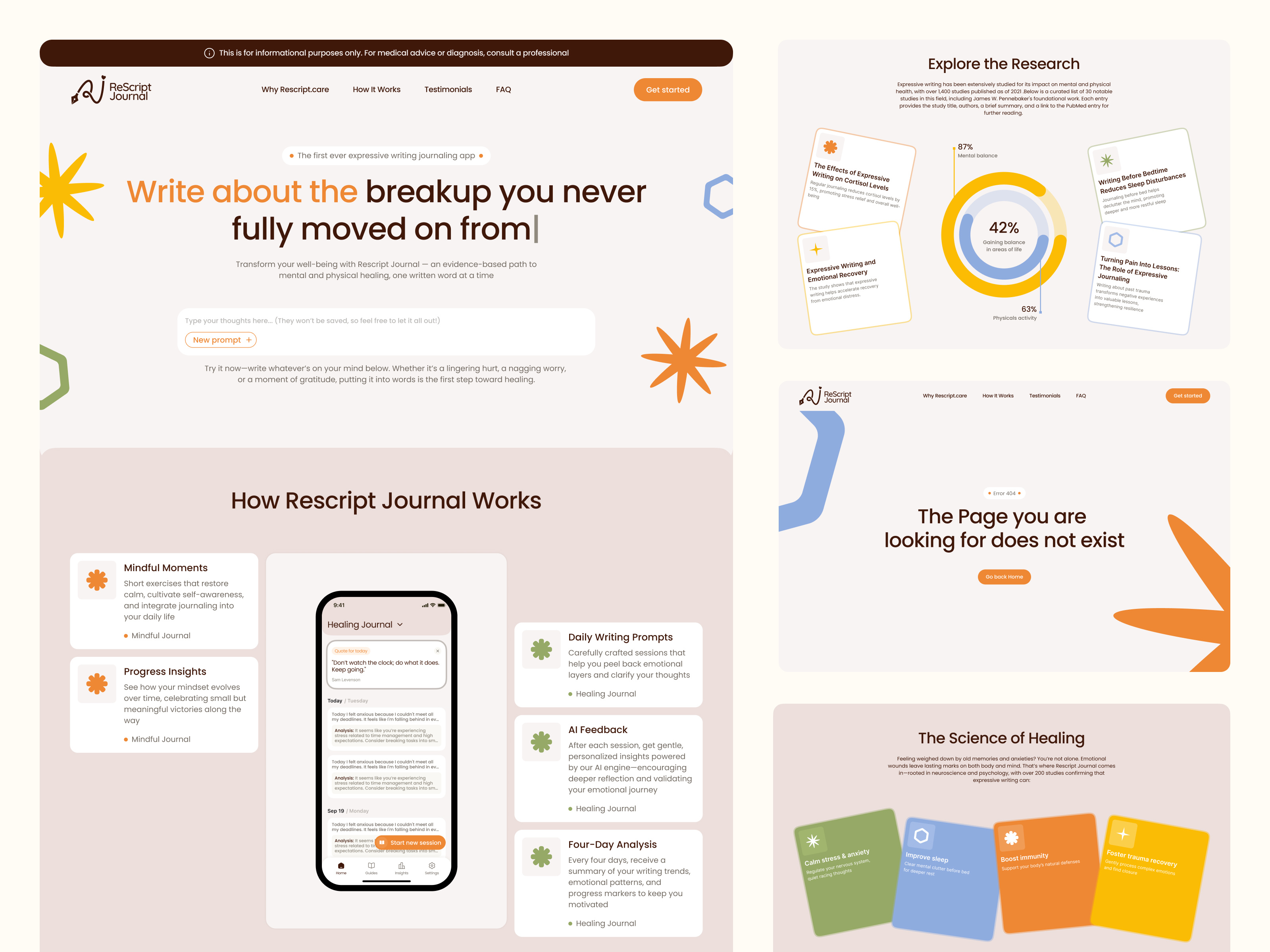 Example of Rescript Journal Website — A Gentle Entry Point into Healing