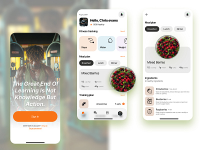Wellness UI appdesign cleanui dietapp dribbleweeklywarmup figmadesign healthapp mealpalnner minimalui ui uidesign ux uxdesign wellnessapp