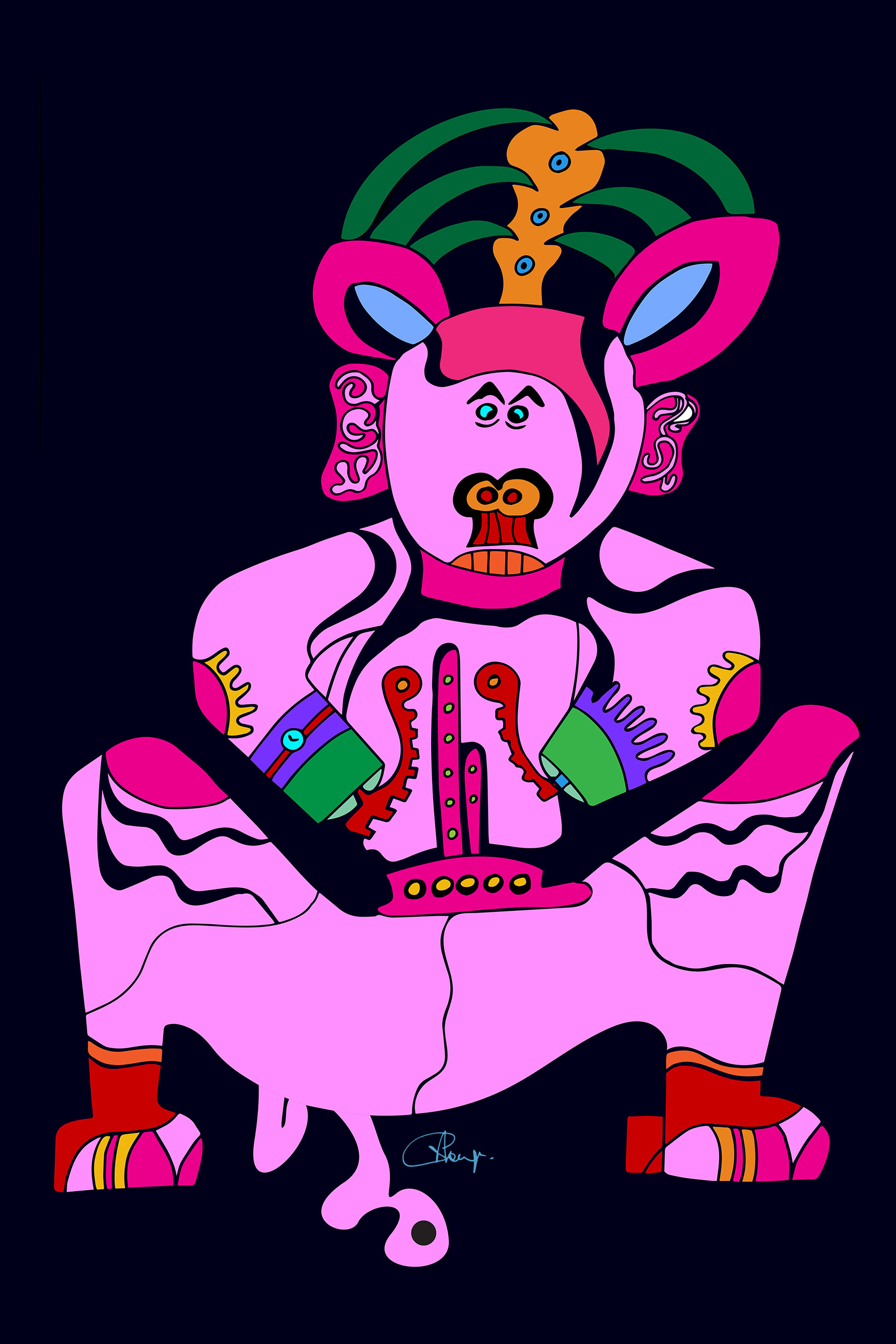 Example of Psychedelic Character Illustration 