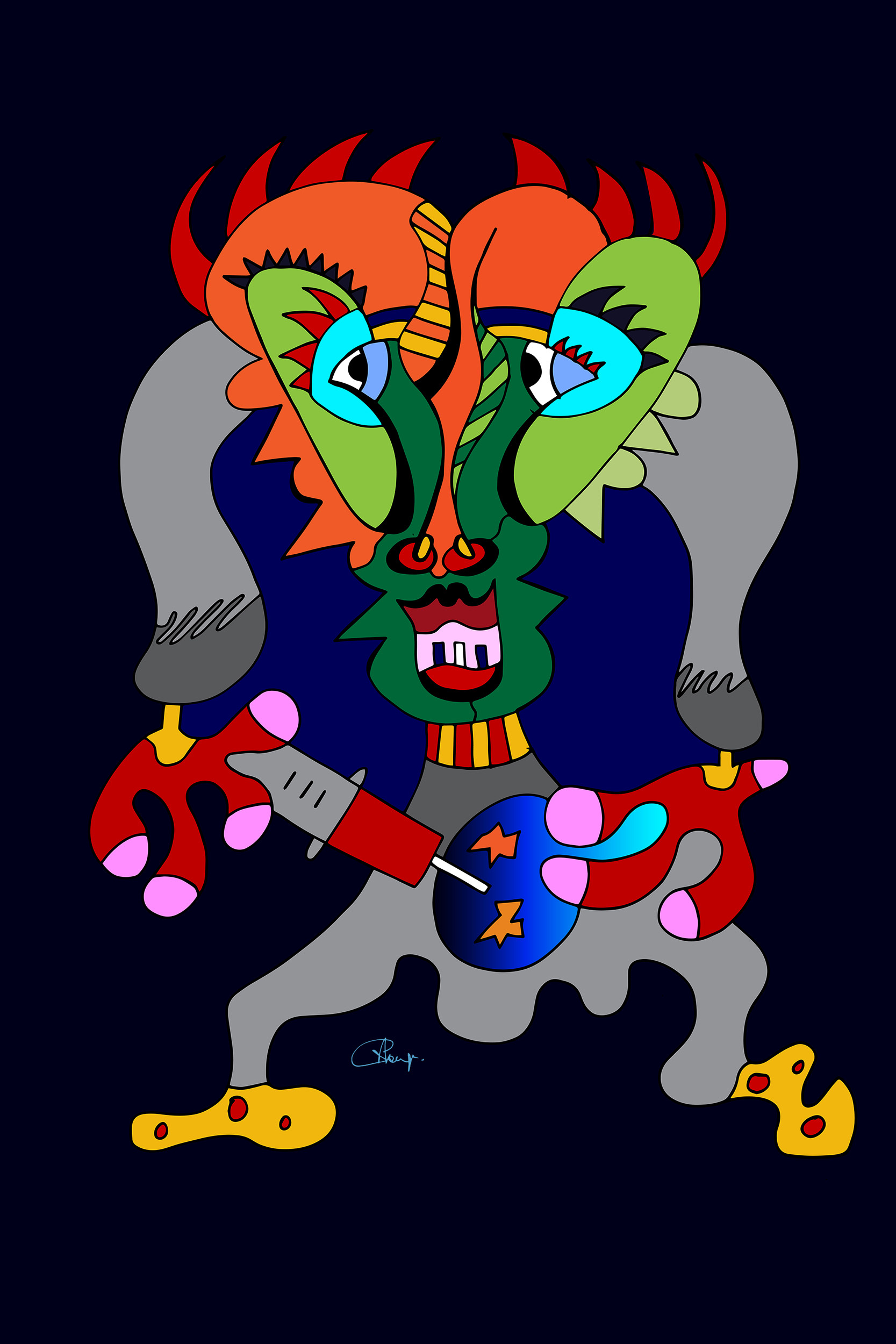 Example of Psychedelic Character Illustration 