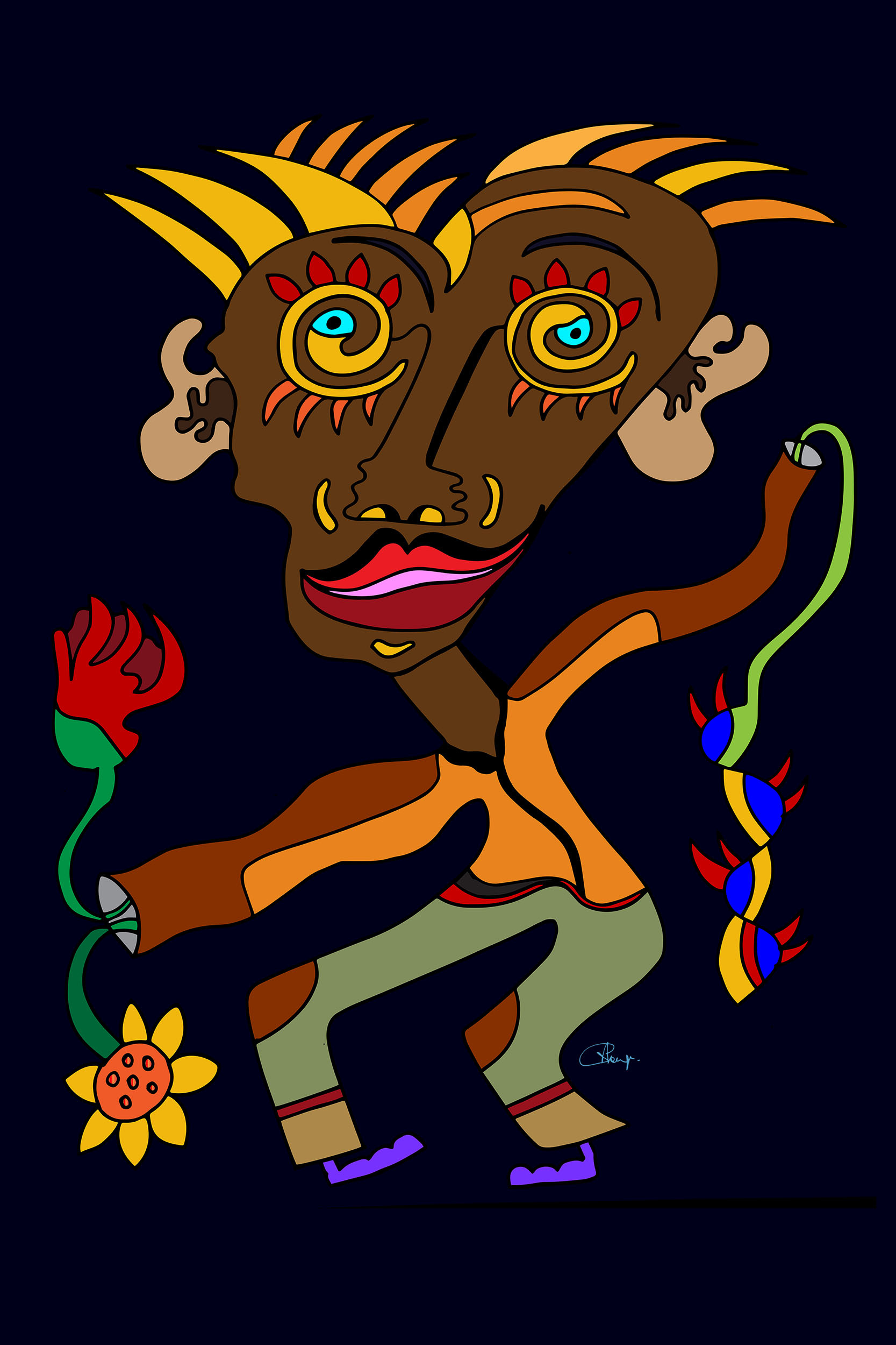 Example of Psychedelic Character Illustration 