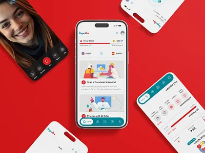 Lingualive | Learning | App app branding design graphic design illustration logo ui ux vector website