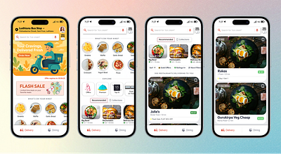 Zomato App Redesign- UI/UX Case Study app design clean ui design inspiration dribbble weekly warmup e commerce ui figma food app food delivery minimal design mobile ui ui user interface ux zomato