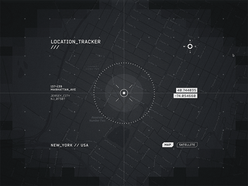 Location tracking interface animation data drylikov future futuristic hud interface location map motion principle ui ux